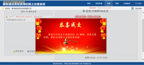 喜报：青岛城发蓝谷投资有限公司竞得山大  教职工公寓项目土地住宅用地(人才住房)